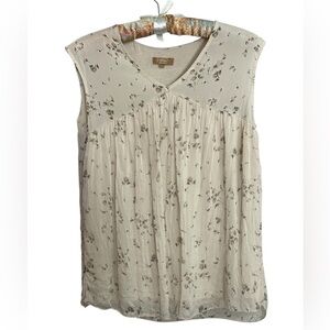 Carla Conti Silk Floral Sleeveless Soft Lightweight Blouse Size Large